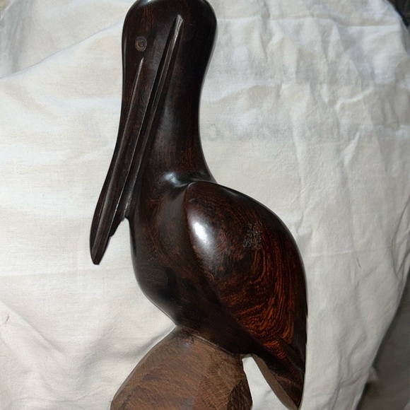 Mid century carved PELICAN on ‘pedestal’